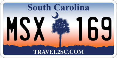 SC license plate MSX169