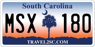 SC license plate MSX180