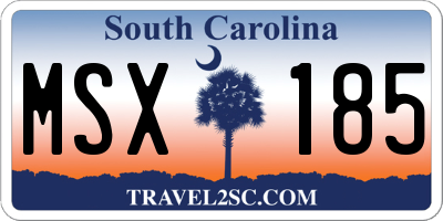 SC license plate MSX185