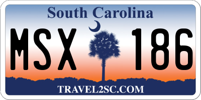 SC license plate MSX186