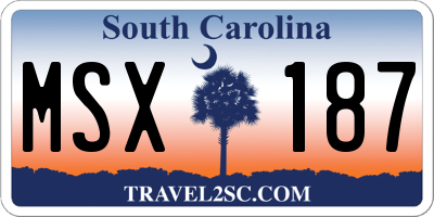 SC license plate MSX187