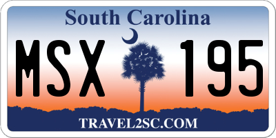 SC license plate MSX195