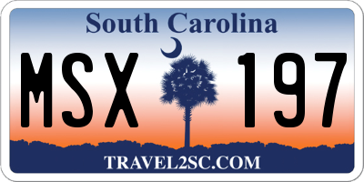 SC license plate MSX197