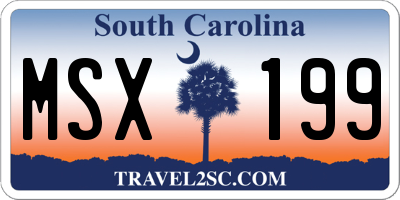 SC license plate MSX199