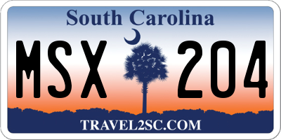 SC license plate MSX204
