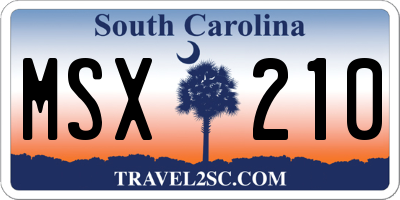 SC license plate MSX210