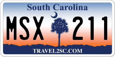 SC license plate MSX211