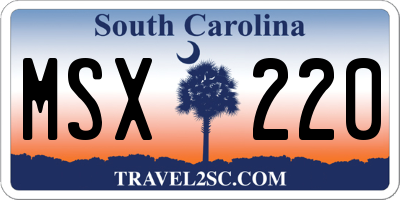 SC license plate MSX220