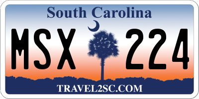 SC license plate MSX224