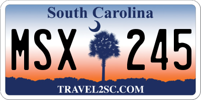 SC license plate MSX245