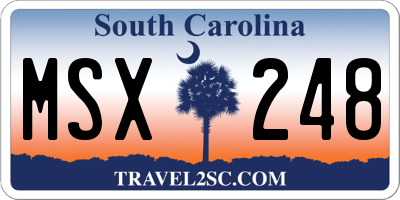 SC license plate MSX248