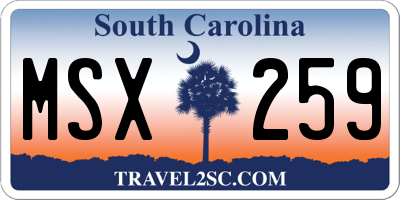 SC license plate MSX259