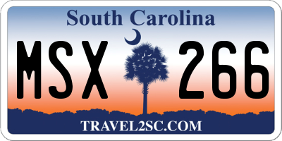 SC license plate MSX266