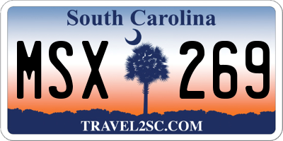SC license plate MSX269