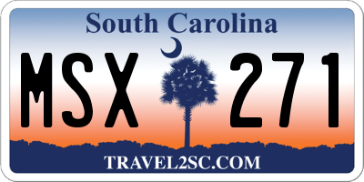 SC license plate MSX271