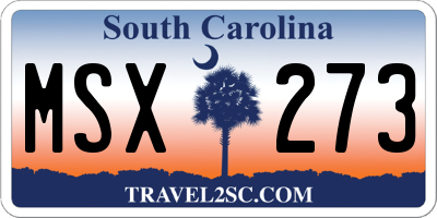 SC license plate MSX273