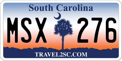 SC license plate MSX276