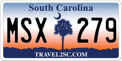 SC license plate MSX279