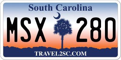 SC license plate MSX280