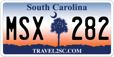 SC license plate MSX282