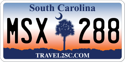 SC license plate MSX288