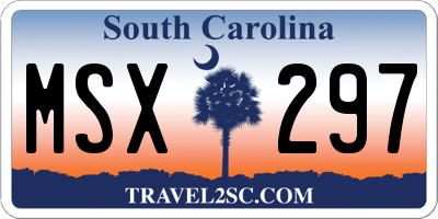 SC license plate MSX297