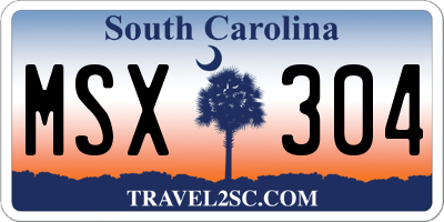 SC license plate MSX304