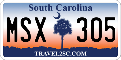 SC license plate MSX305