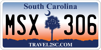 SC license plate MSX306