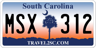 SC license plate MSX312