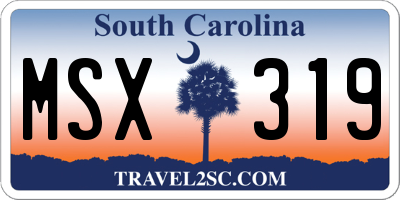 SC license plate MSX319