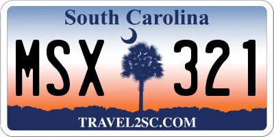 SC license plate MSX321