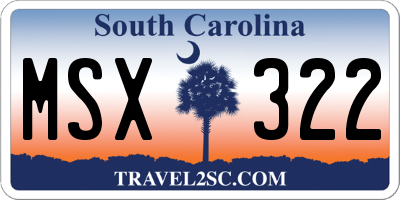 SC license plate MSX322