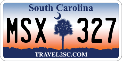 SC license plate MSX327