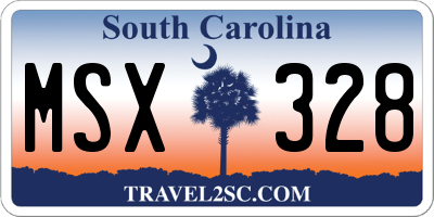 SC license plate MSX328