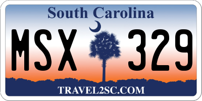 SC license plate MSX329