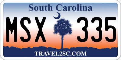 SC license plate MSX335