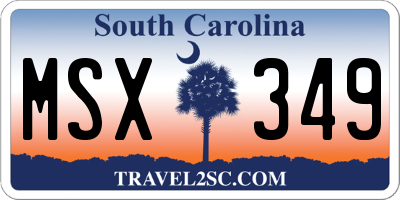 SC license plate MSX349