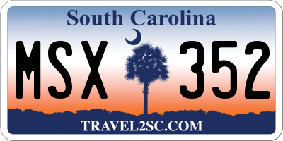 SC license plate MSX352