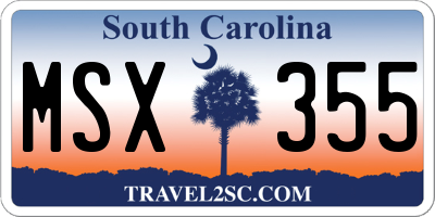 SC license plate MSX355