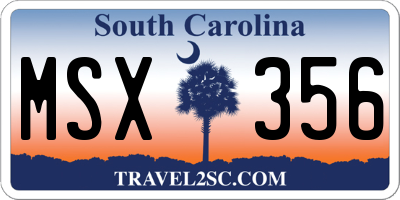 SC license plate MSX356