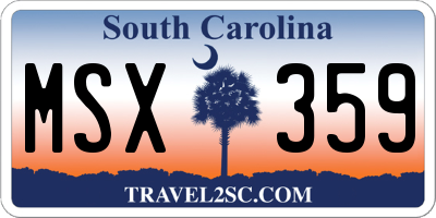 SC license plate MSX359
