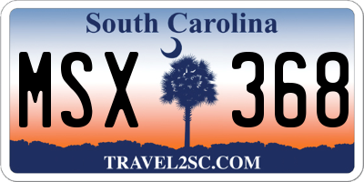 SC license plate MSX368