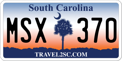 SC license plate MSX370