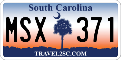SC license plate MSX371
