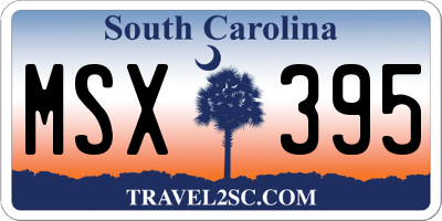 SC license plate MSX395