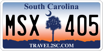 SC license plate MSX405