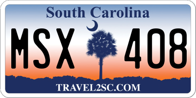 SC license plate MSX408