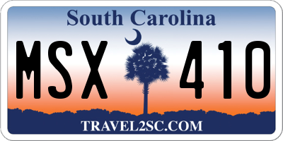 SC license plate MSX410