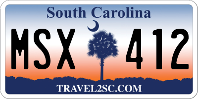 SC license plate MSX412